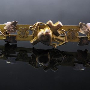 Antique Edwardian 9k Gold Bar Pin Brooch