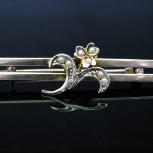 Antique Edwardian Pearl Bar Pin Brooch