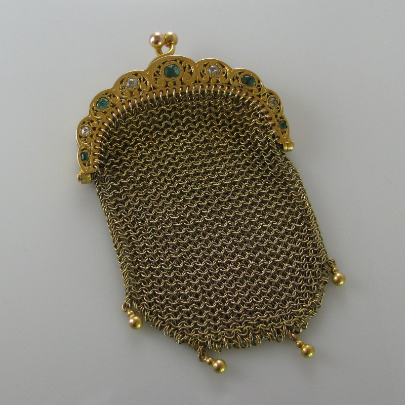 vintage gold mesh purse