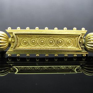 Antique Victorian Etruscacn 18k Gold Brooch