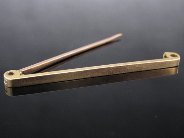 15k Gold Plain Bar Pin Brooch