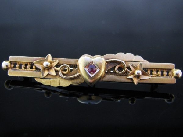 Antique 15k Bar Pin Brooch