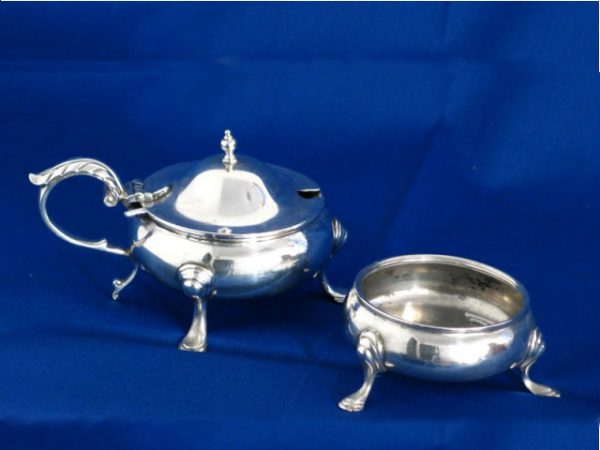 1920's Silver Mustard & Salt Pot Set