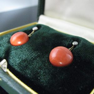 Coral Earrings, Coral And Diamond Earrings, Fine Jewellery, Jewellery Shop, Jewellers, Galway