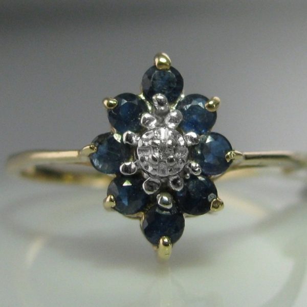 Diamond and Sapphire Ring - 10k Gold