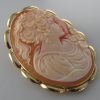 Large Cameo Brooch - 14k Gold