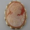 Large Cameo Brooch - 14k Gold