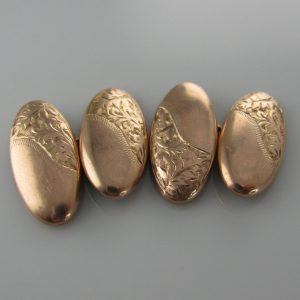 Antique - Victorian Rose Gold Cufflinks - Chester Hallmark