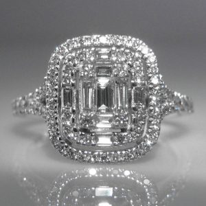 Diamond Cluster Ring in 18k White Gold