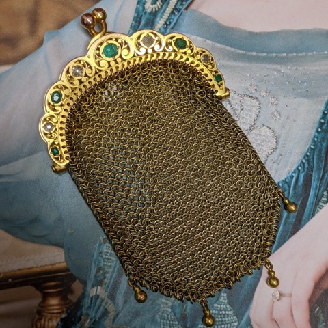 Gold sales mesh purse