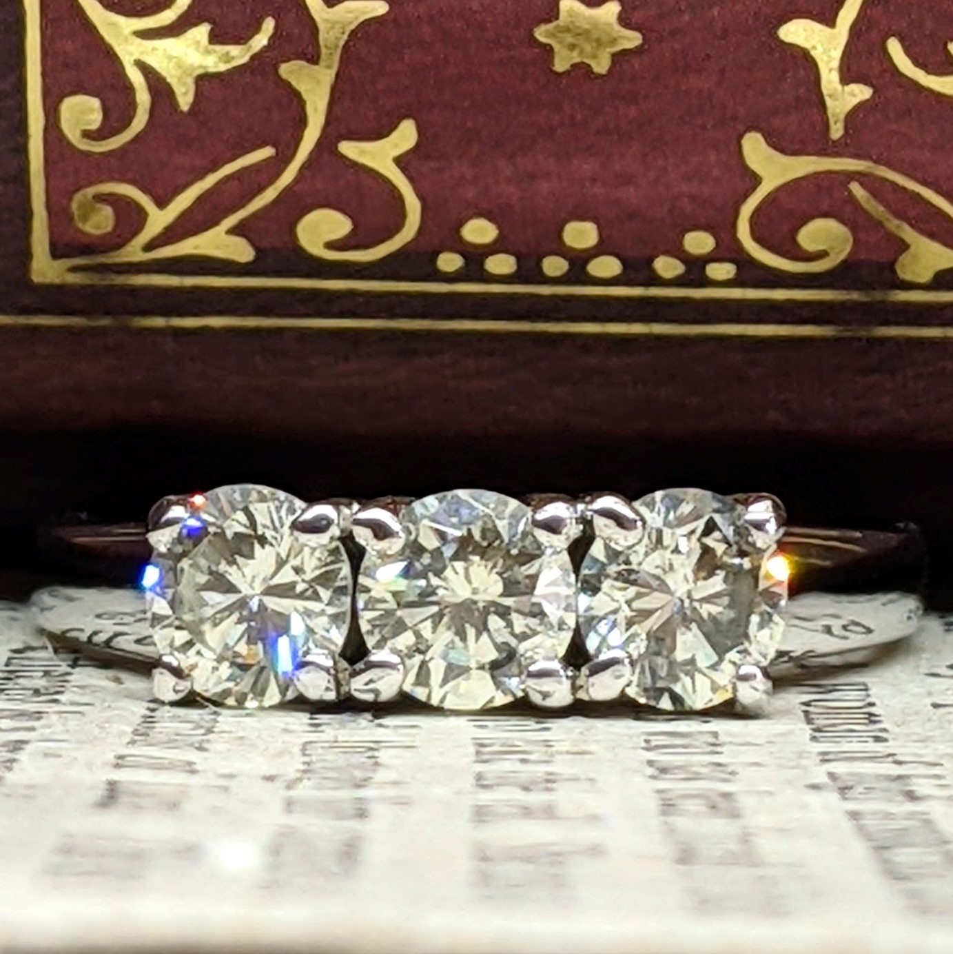 Diamond Trilogy Ring – 0.9ct - The Antiques Room
