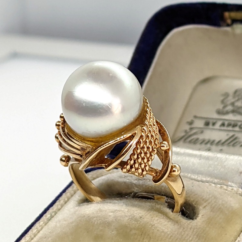 Sieraden Ringen Stapelbare ringen Stainless Steel Ring 18k Gold Pearl Victorian Gold Ring Pearl Ring Engagement Ring Waterproof Ring Vintage Style Freshwater Pearl Ring 