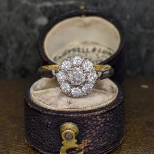 Vintage Diamond Cluster Ring in 18k Gold and Platinum