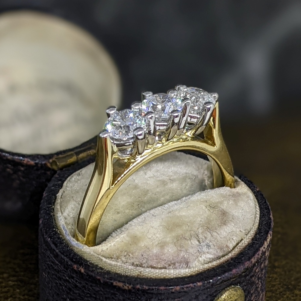 Diamond 3-Stone Engagement Ring 1-1/4 ct tw Princess/Round 14K White Gold |  Jared