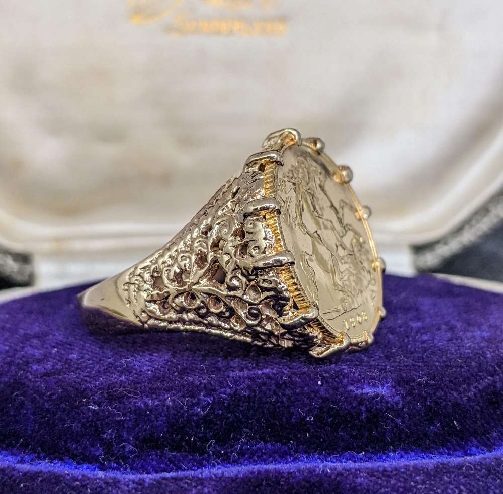 Heavy 1909 Half Sovereign Ring - Size Y - 37.4g | Miltons Diamonds