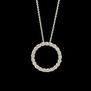 Circular Diamond Pendant in 18k Gold - 0.85cts