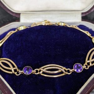 Antique Amethyst Bracelet in 15ct Gold