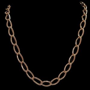 Heavy Antique Curb Link Necklace with in 9k Gold