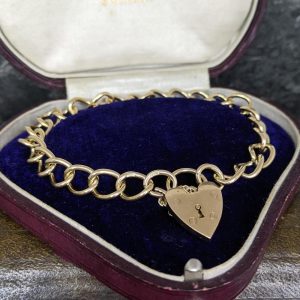 Vintage Open Curb Link Bracelet in 9k Gold
