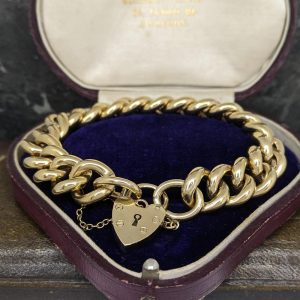 Vintage Chunky Curb Link Bracelet in 9k Gold
