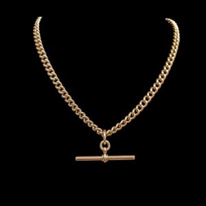Antique Necklace With T Bar in 9k Gold - 16"