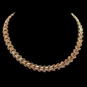 Vintage Retro Necklace in 14k Gold