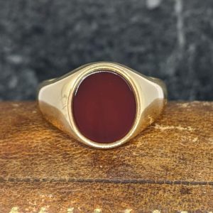 Antique Carnelian Signet Ring in 18k Gold - 1919