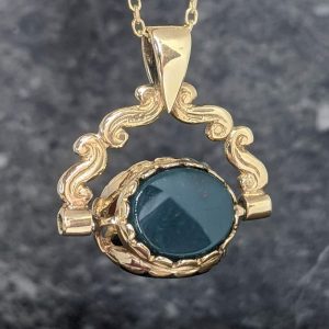 Vintage Carnelian, Onyx and Bloodstone Fob - 9k Gold