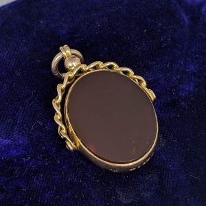 Antique Carnelian and Bloodstone Fob in 9k Gold - 1924
