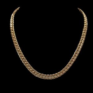 Vintage Woven Link Necklace in 9k Gold