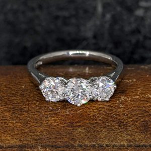 SOLD - Three Stone Diamond Ring in Platinum - 1.52ct GIA
