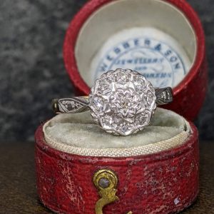 SOLD - Vintage Illusion Diamond Cluster Ring in 18k Gold