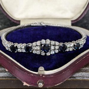Vintage Sapphire and Diamond Bracelet in 18k Gold