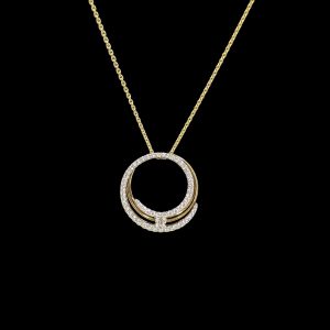 Modern Diamond Pendant in 18k Gold