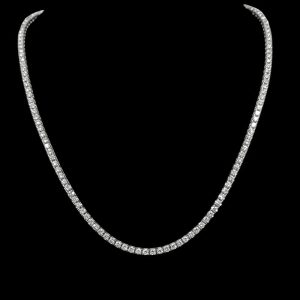 Beautiful Diamond Line Necklace in 18k Gold - 6.9cts