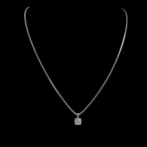 Solitaire Pendant in 18k White Gold - 1.0cts