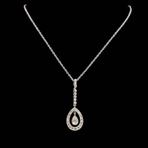 Outstanding Antique Diamond Drop Pendant in 18k Gold
