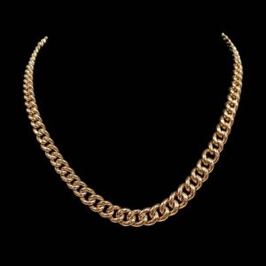 Antique Graduated Curb Link Necklace in 9k Gold