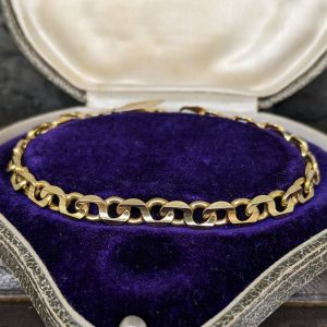Vintage Flat Curb Bracelet in 9k Gold
