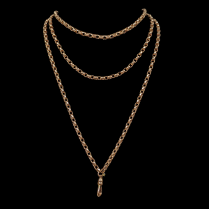Vintage Long Guard Chain in 9k Gold