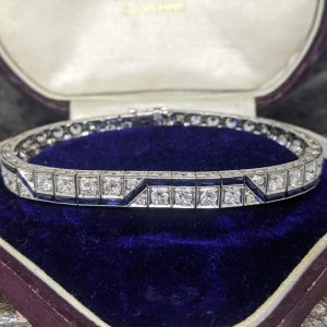 A Stunning Antique Sapphire & Old Cut Diamond Bracelet