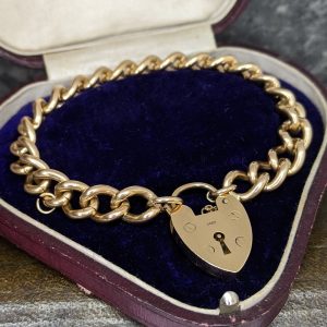 Vintage Heavy Curb Link Bracelet in 9k Gold