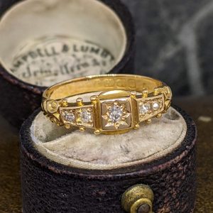 Antique Five Stone Diamond Ring in 18k Gold - 1899!