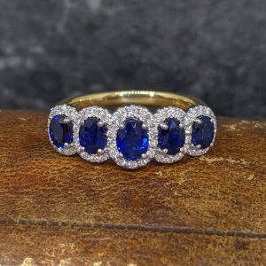 Sapphire and Diamond Ring in 18k Gold and Platinum