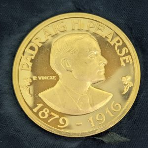 1966 Padraig Pearse Gold commemorative medallion by P Vincze