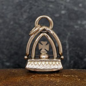 Antique Bloodstone Seal in 9k Gold