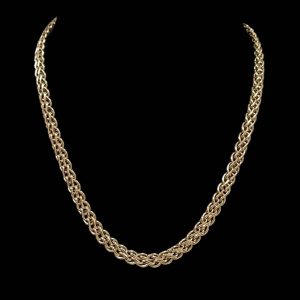 Vintage Woven Link Necklace in 9k Gold