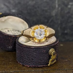 Fabulous Old Cut Diamond Ring in 18k Gold - London 1927