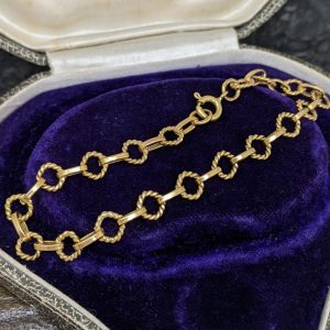 Vintage Round Link Bracelet in 18k Gold