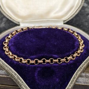 Vintage Belcher Link Bracelet in 9k Rose Gold